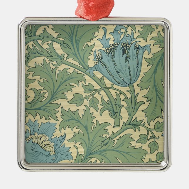 'Anemone' design (textile) Metal Ornament (Front)