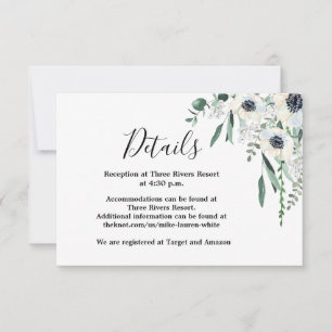 Anemone details wedding card