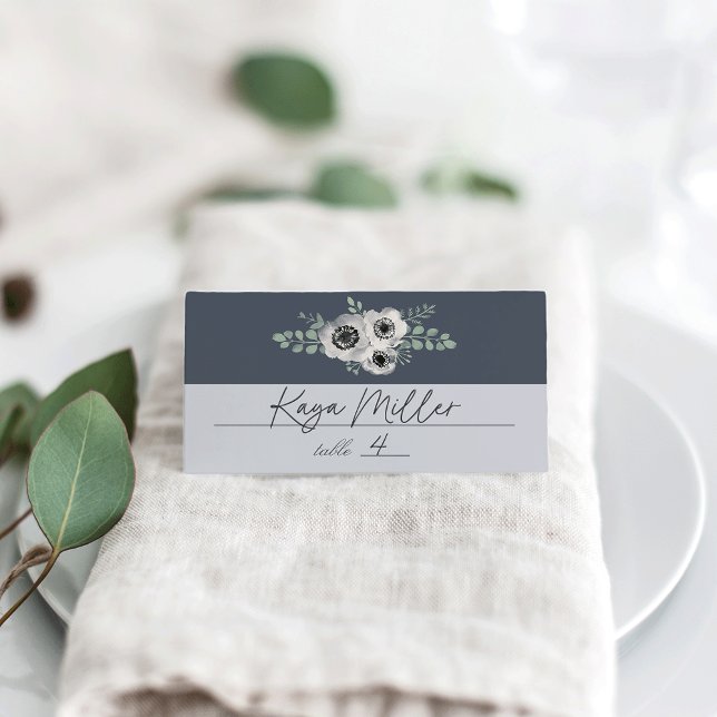 Anemone & Eucalyptus Place Card (Creator Uploaded)