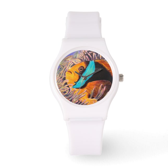 Anemone Fish Women's Silicone Watch (Front)