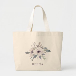 Anemone Floral Bouquet Personalised Large Tote Bag