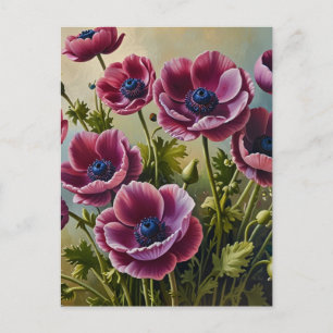 Anemone flowers postcard