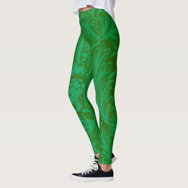 Anemone in Forest Green, Leggings (Left)