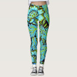 Anemone in Soft Turquoise Blue Leggings<br><div class="desc">William Morris vintage pattern,  Anemone in soft turquoise blue</div>