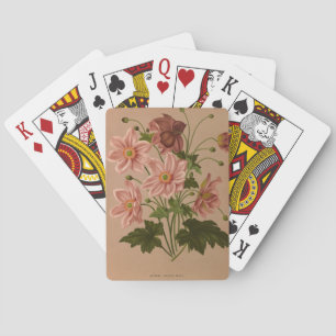 Anemone Japonica Rosea Exquisite Vintage Botanical Playing Cards