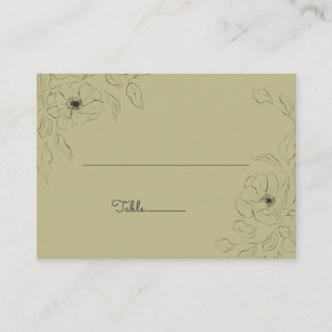 Anemone on a Sage background Flat Place Card* Card
