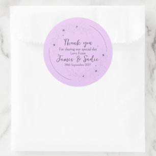 Anemone on Light Lilac Round Sticker