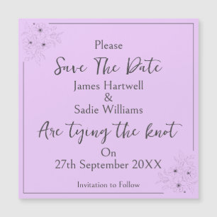 Anemone on Light Lilac Save The Date Magnetic