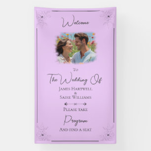 *Anemone on Light Lilac wedding Find Your Seat Banner