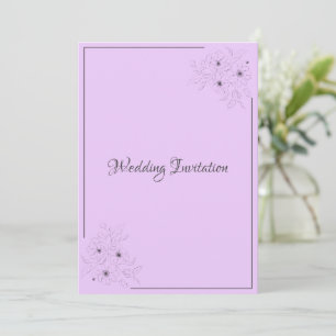 Anemone on Light Lilac Wedding Invitation
