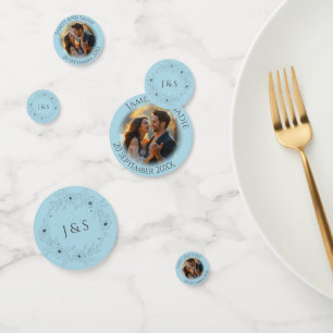 Anemone on Pale Blue Photo Wedding Confetti