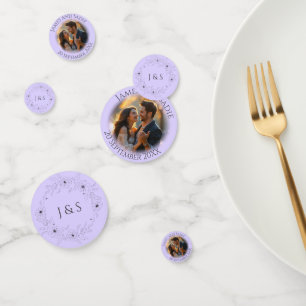 Anemone on Pale Lavender Photo Wedding Confetti