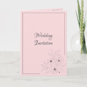 Anemone on Pale Rose Invitation
