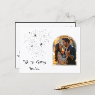 Anemone on White Announcement Postcard