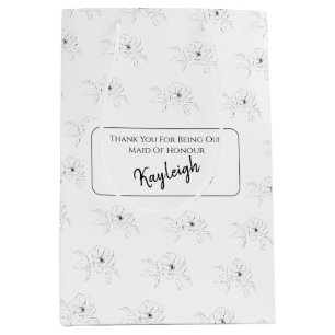 ~Anemone On White Medium Gift Bag