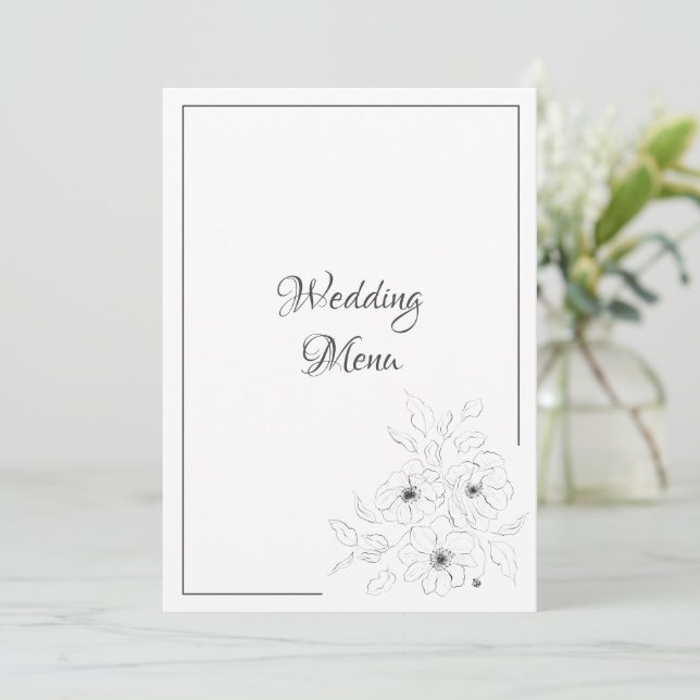 Anemone on White Menu (Standing Front)