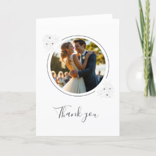 Anemone on White photo Folded Thank You Card