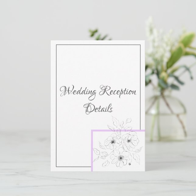 Anemone on white Reception Enclosure Card (Standing Front)