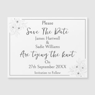 Anemone on White Save The Date Magnetic*