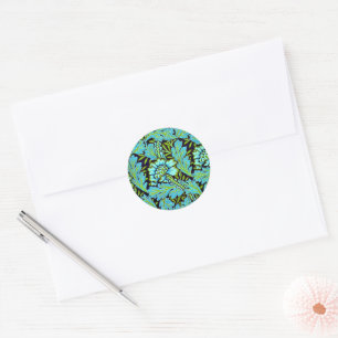 Anemone pattern by William Morris, Classic Round Sticker