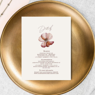 Anemone Pink Wedding Details Enclosure Card