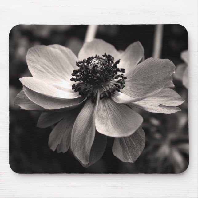 Anemone Sepia floral Photography Mouse pad (Front)
