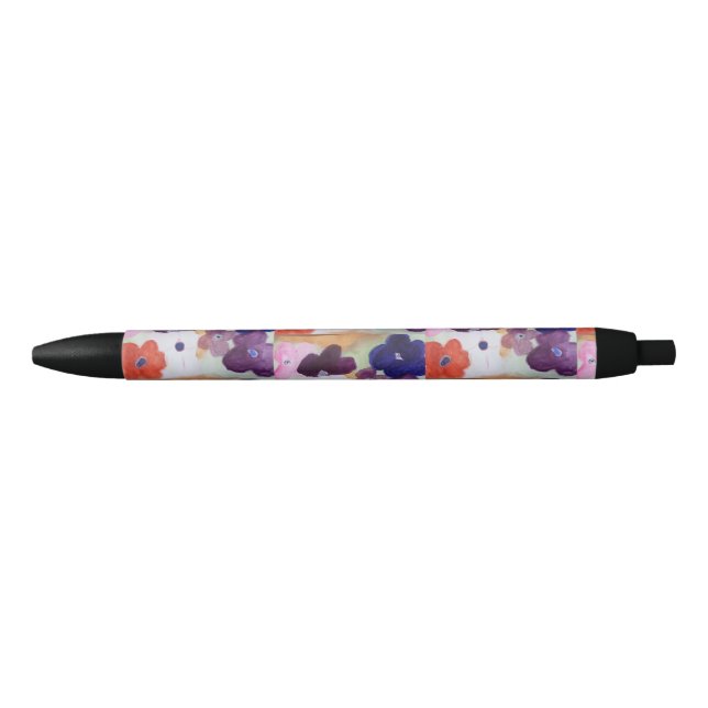 Anemone Spring Flowers Black Ink Pen (Front)