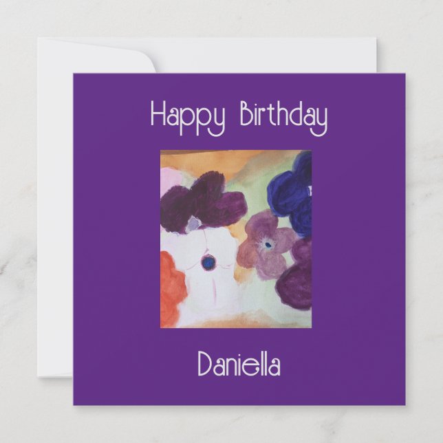 Anemone Spring Flowers Flat Birthday Card (Front)