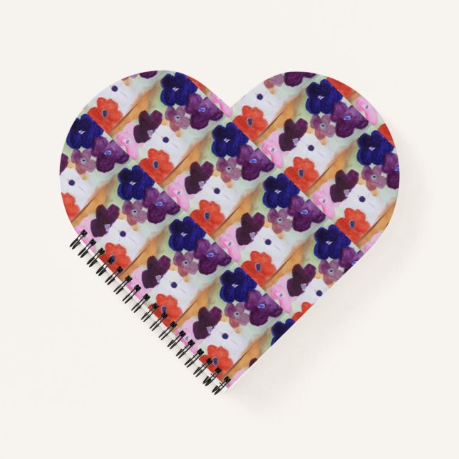Anemone Spring Flowers Heart Notebook (Front)