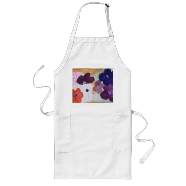 Anemone Spring Flowers Long Apron (Front)