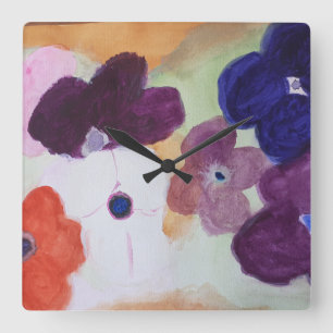 Anemone Spring Flowers Square Wall Clock