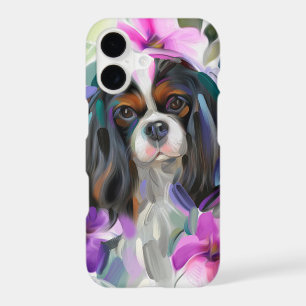 'Anemone' Tricolor cavalier dog art phone case
