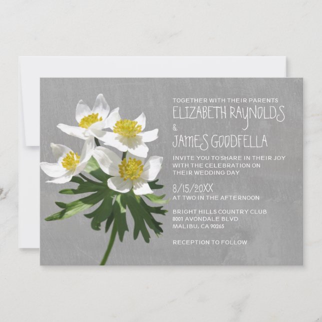 Anemone Wedding Invitations (Front)