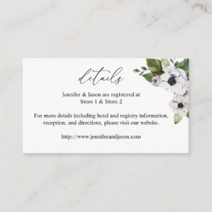 Anemone White Floral 2 Details SM Enclosure Card