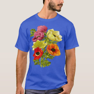 Anemone Windflower Botanical Art Vector Cut Out T-Shirt