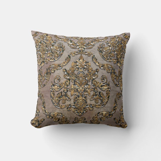 Anémoneathe  Old French Damask Cushion (Front)
