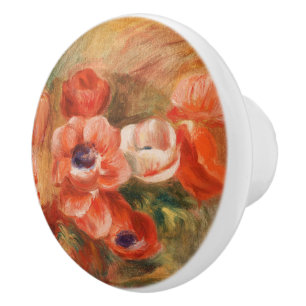 Anemones (2) by Auguste Renoir Decorative Ceramic Knob