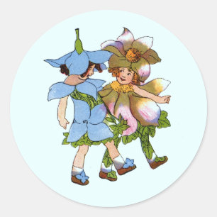 Anemones and Bluets Classic Round Sticker