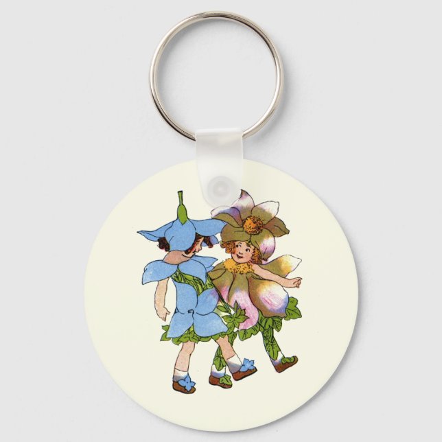 Anemones and Bluets Key Ring (Front)
