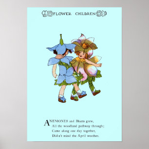 Anemones and Bluets Poster
