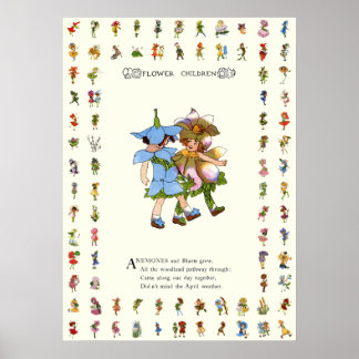 Anemones and Bluets Poster