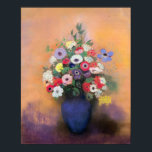Anemones and lilac in a Blue Vase, after 1912 Poster<br><div class="desc">Anemones and lilac in a Blue Vase,  after 1912 | by Odilon Redon | Art Location: Musee de la Ville de Paris,  Musee du Petit-Palais,  France | French Artist | Image Collection Number: XIR71346</div>