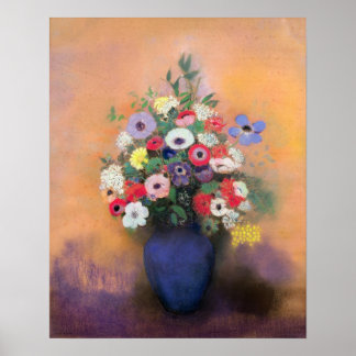 Anemones and lilac in a Blue Vase, after 1912 Poster