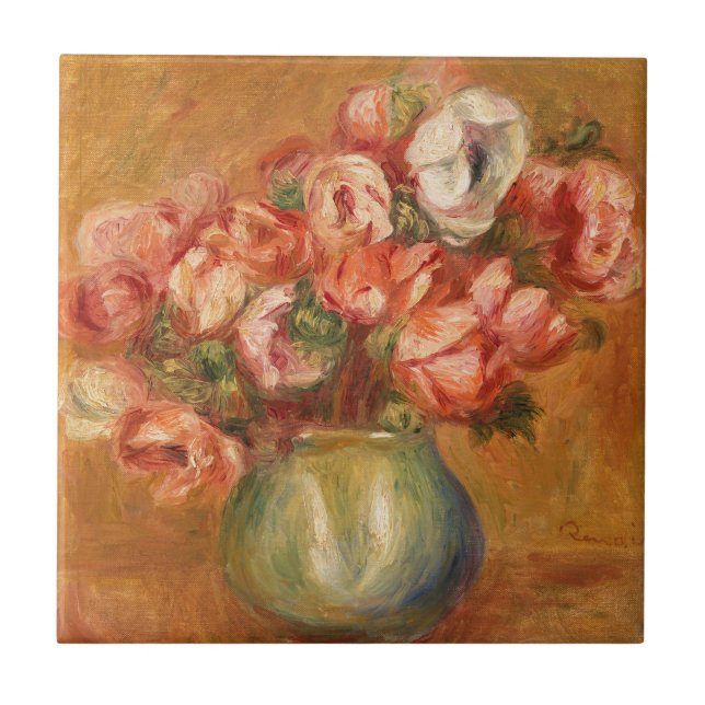 Anemones by Pierre-Auguste Renoir Ceramic Tile (Front)