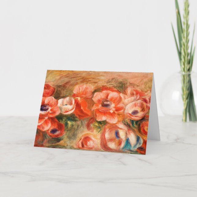 Anemones by Renoir Impressionist Painting Card (Front)