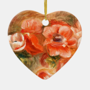Anemones by Renoir Impressionist Painting Ceramic Ornament