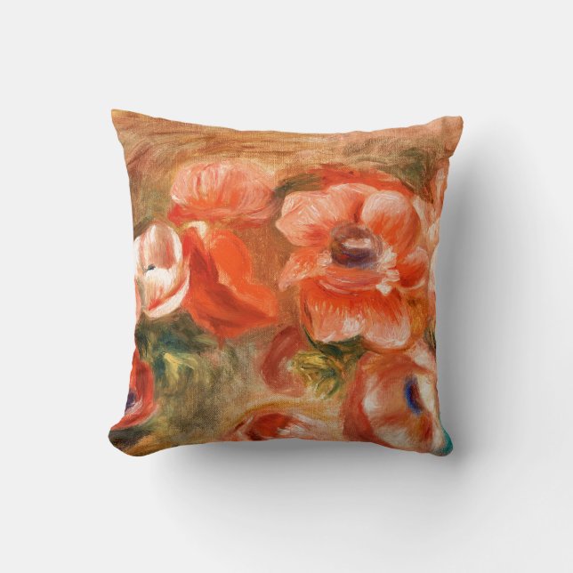 Anemones by Renoir Impressionist Painting Cushion (Front)