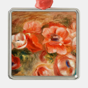 Anemones by Renoir Impressionist Painting Metal Ornament