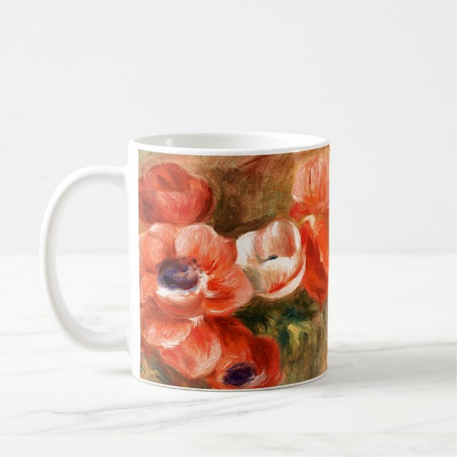 Anemones by Renoir Impressionist Painting Mug (Left)