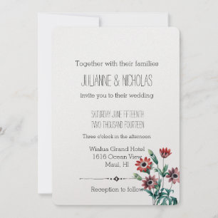 Anemones Floral Wedding Invitation